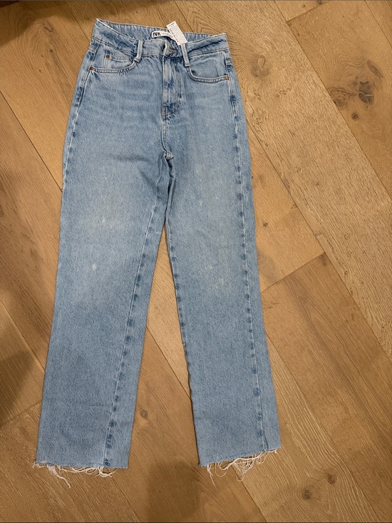 Zara Denim - Zara Light Blue Straight-Leg High-Rise Jeans